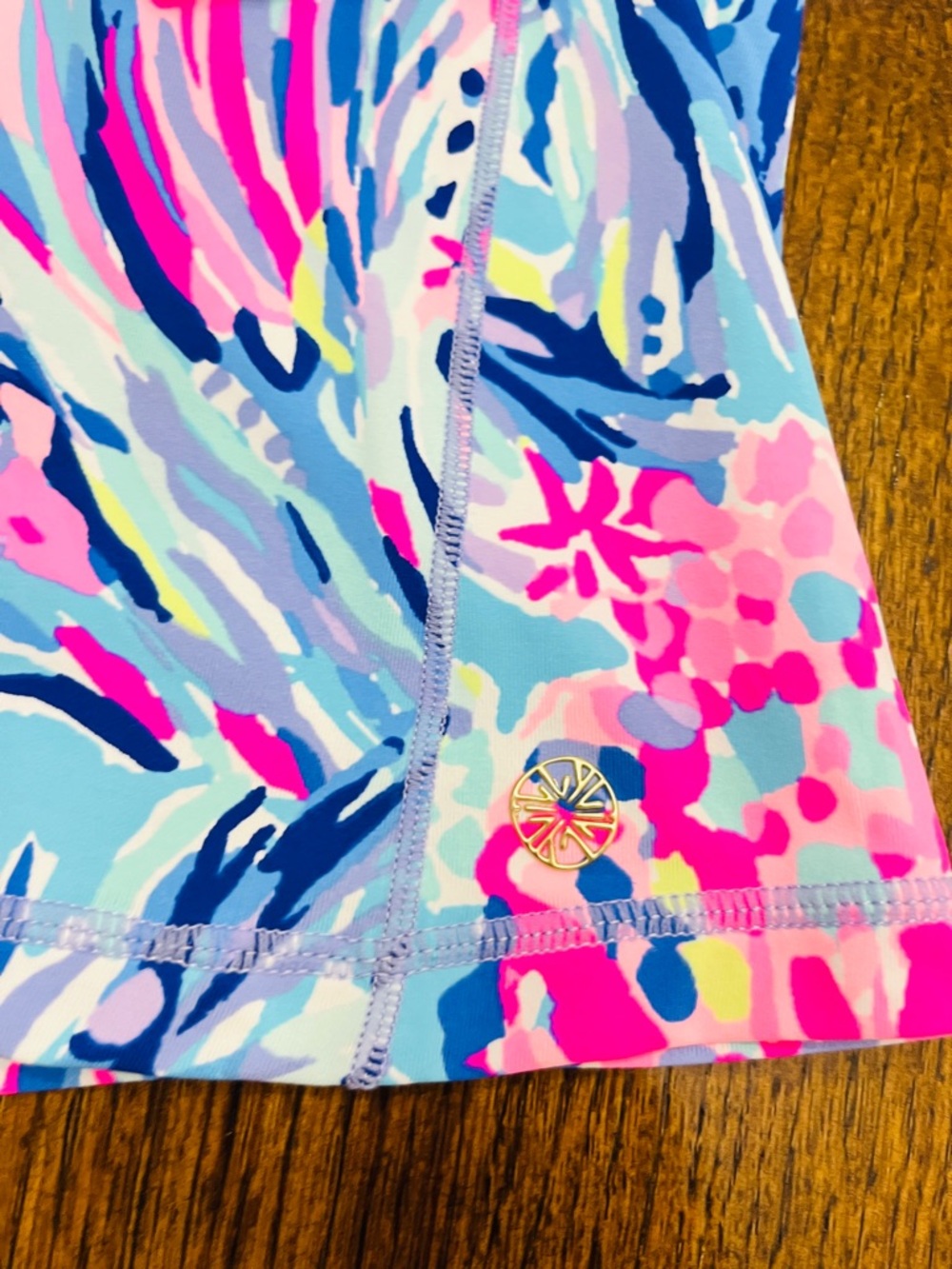 NWOT Lilly Pulitzer Luxletic Justine Periwinkle Fan Sea Pants XL - Picture 4 of 7